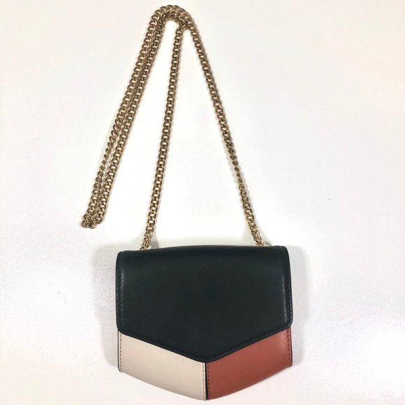 Sandro Lou Mini Crossbody Bag Leather Colorblock - Picture 1 of 11